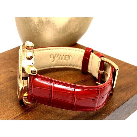 JBW Women's Watch JB6210LW Diamond Quartz Chronograph Rose Gold Red Leat… - Picture 10 of 15